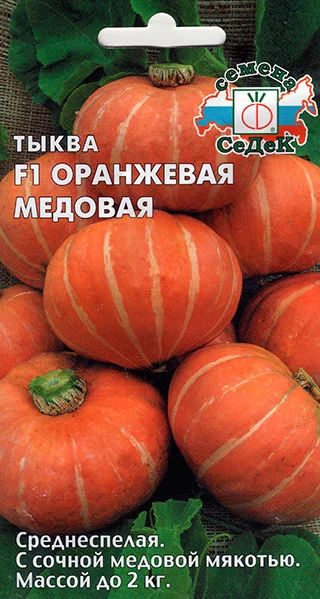 Тыква Оранжевая медовая. Агрофирма «Седек», Россия.